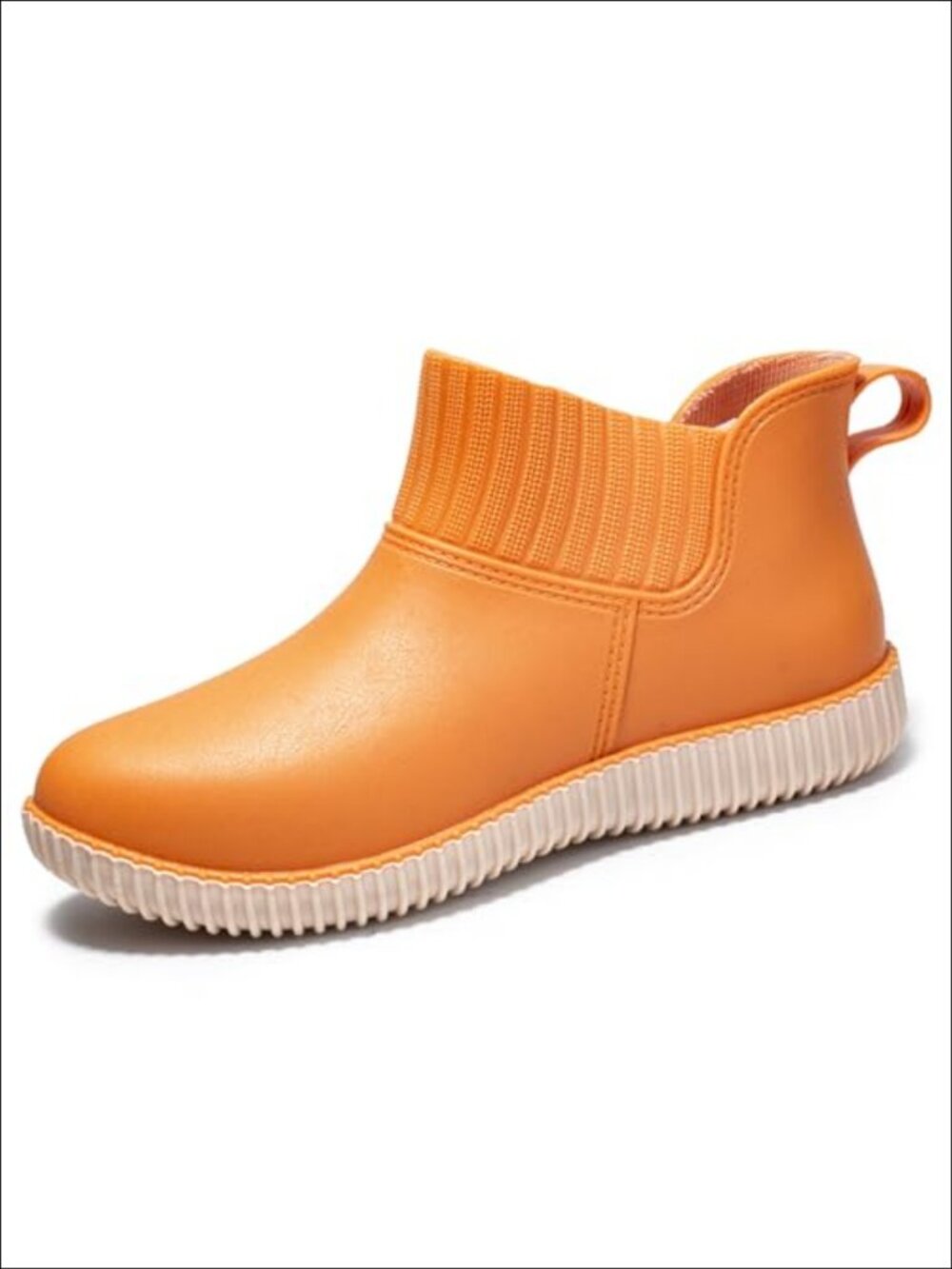 Women's Waterproof Ankle Rain Boots PVC Round Toe Slip-On Non-Slip Garden Shoes